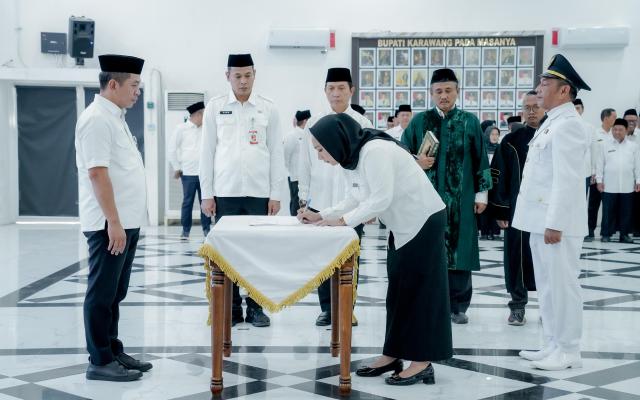 Lantik 89 Pejabat, Bupati Aep Tekankan Kinerja dan Larang Jual Beli Jabatan