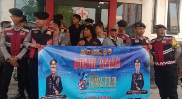 HUT ke-75 Humas Polri, Polresta Karawang Gelar Donor Darah Bersama Insan Media